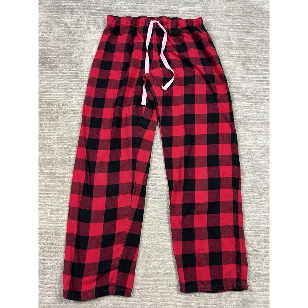 C.Y.Z.‎ Pajama Pants Womens Medium Red Black Plaid Pull On Elastic Waist